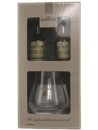 The Glenlivet Mini Set (12 / 15 Jahre / Glas) 2 x 50 ml - 40%