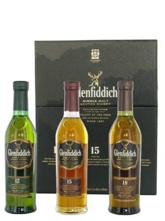 Glenfiddich Geschenk Set (12/15/18 Jahre) 3 x 200 ml - 40%