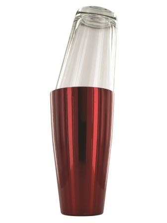 Barcrafters Boston Shaker rot (mit Glas) 