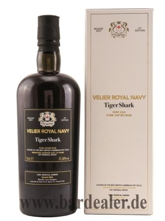 Velier Royal Navy Tiger Shark Pure Vatted Rum 700 ml - 57,18%